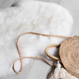 KAIHONG Faux Fur Sheepskin Style Rug (60 x 90 cm) Faux Fleece Chair Cover Seat Pad Soft Fluffy Shaggy Area Rugs For Bedroom Sofa Floor (white-1, 60 x 90 cm)