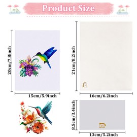 Hummingbird Hibiscus Pop Up Birthday Card Hummingbird Pop Up Cards with Envelope 3D Birthday Cards Anniversary Card 15×20CM