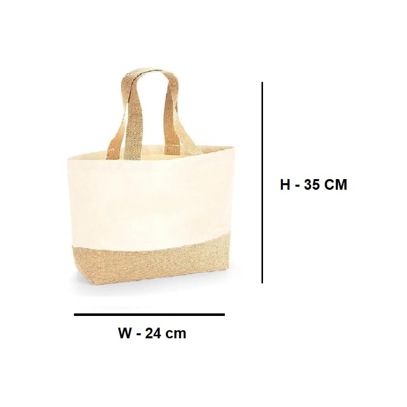 Westford Mill W450 Jute Base Canvas Shopper, natural