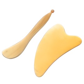 Baluue 2pcs Horn Scraping Plate Trigger Point Massagers for Comfortable Guasha Massage Sticks for and Portable Design Random Style