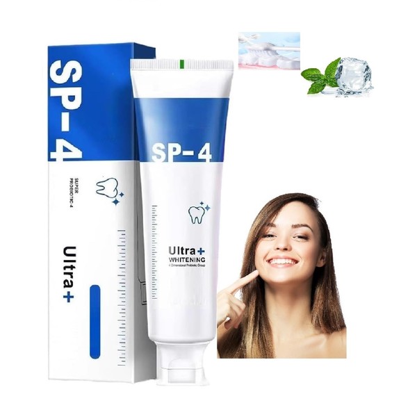Sp-4 Probiotics Ultra Whitening Toothpaste, Stain Removing, Promotes Healthy Teeth