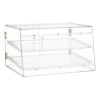 2-Tier Commercial Countertop Bakery Display Case Clear Acrylic Bread Box