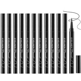 MooGlamor 12 Pcs Black Liquid Eyeliner Pen with Ultra-fine and Smooth Quick Drying Black Eyeliner Liquid for Long-Lasting Eye Makeup