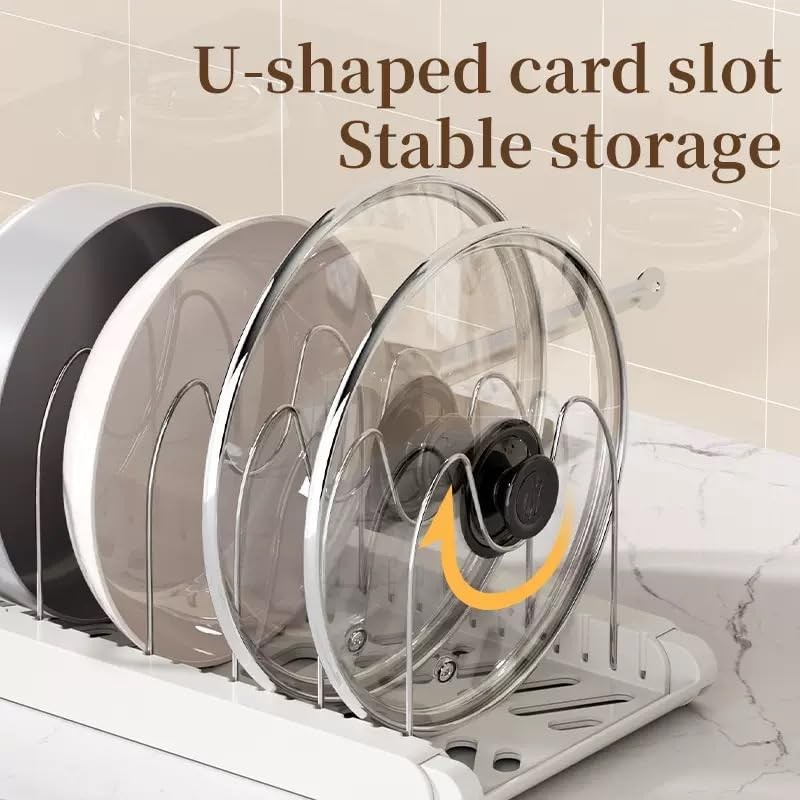 SNBBGT Expandable Pot Organizer with 7 Adjustable Dividers for Kitchen