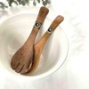 Global Crafts Small 8-inch Olive Wood Kenyan Salad Servers with