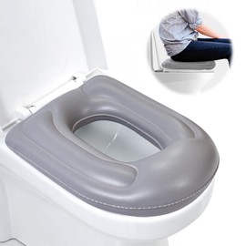 Inflatable Toilet Seat Cushion, Toilet Seat Covers with Suction Cup, Height-Adjustable Toilet Seat Cover, Waterproof Toilet Seat Cover, Toilet Attachment for Adults, Disabled Seniors