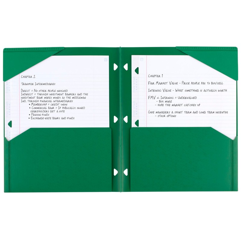 Five Star 2-Pocket Folder, Plastic Folder with Stay-Put Tabs, Fits