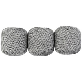 DARUMA ラメのレース糸 レース糸 #30 Col.2 シルバー 系 20g 約137m 3玉セット 01-2140