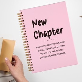 TRCENDE Funny Notebook Gift New Chapter Gift For Coworker, New Beginnings Gift For Her, Retirement Graduation New Job Gift Idea Idea Gift, New Chapter 160 Blank Pages Spiral Notebook XBB14