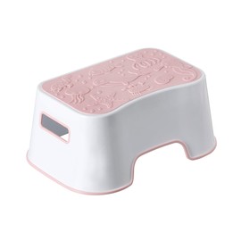 A+KCEYON Step Stool for Kids, Cute Design Child Toddler Step Stool for Potty Training, Bathroom Sink, Kitchen Counter, Non-Skid, Sturdy and Lightweight (Pink-Ocean Motif)