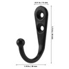 MUKLEI 60 PCS Black Single Metal Hook, Mini Robe Hook