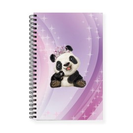 CafePress PD Moreno's Panda Wearing A Tiara Spiral Bound Journal Notebook, Personal Diary, Planner