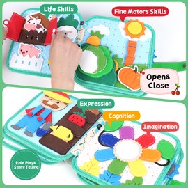 Cobelae Busy Book for Toddlers 1-3, Montessori Quiet Activity Book & Busy Board for 1 Year Old, Educational Travel Toys, Preschool Learning Toy, Gifts for Boys & Girls Ages 1-6