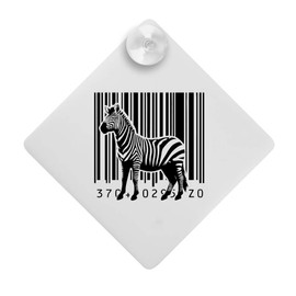 'Barcode Zebra Stripes' Suction Cup Car Window Sign (CG00025553)