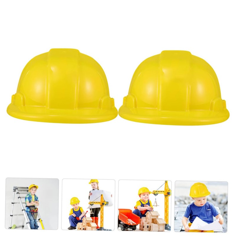 2Pcs Construction Party Hats Hard Hats for Dress Up for