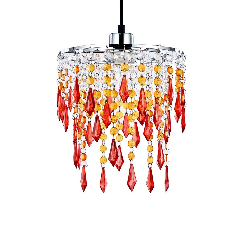 Innoteck Sunbeam Ceiling Chandelier Acrylic Light Shade, Orange & Amber
