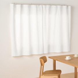 MUJI 84759451 Cotton Washed Plain Weave Non Pleated Curtain, Width 39.4 x Length 41.3 inches (100 x 105 cm), Off White
