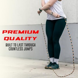Elite Jumps Edge Beaded Adjustable Jump Rope, Do Hard Things | Tangle-free 1-inch shatterproof beads. Long edge handles. Adjustable for all ages.