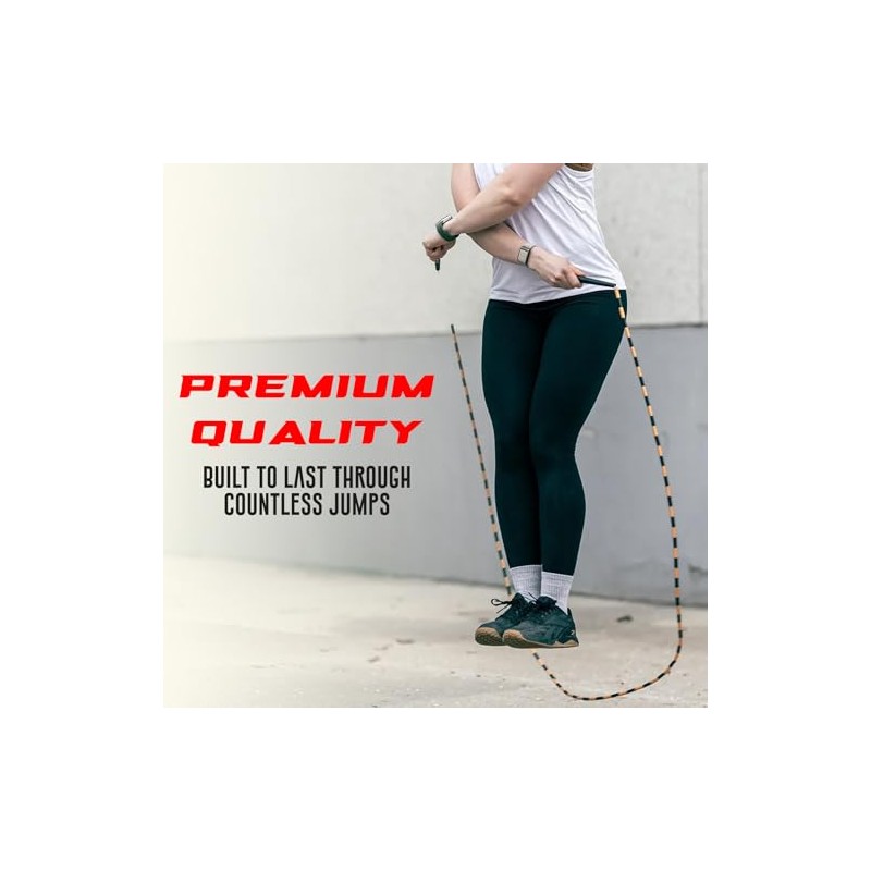 Elite Jumps Edge Beaded Adjustable Jump Rope, Do Hard Things