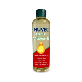 Nuvel Aceite Corporal con Vitamina E y Aceite de Coco 188ml | Hidratante Antioxidante para Piel Seca y Opaca | Body Oil de Rápida Absorción para Brillo Natural