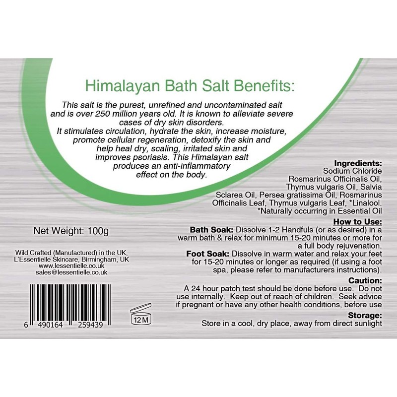 Himalayan Pink Bath Salt Soak 100g – Herbal Detox with