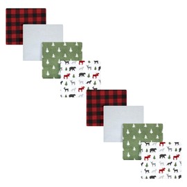 Hudson Baby Unisex Baby Cotton Flannel Receiving Blankets Bundle Set, Woodland Christmas, One Size