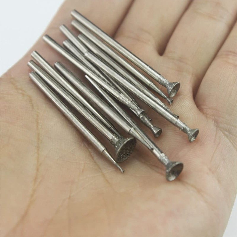 12 Pcs Bowl Shape Diamond Burr Set, 3/32 Inch Shank
