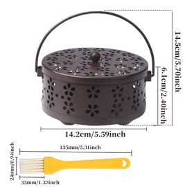 Mosquito Spiral Holder, Metallic Mosquito Coil Holder, Iron Hollow Mosquito Coils Box, Movable Mosquito Coil Holder, Mosquito Spiral, Retro Mosquito Spiral Pot Mosquito Coil Holder