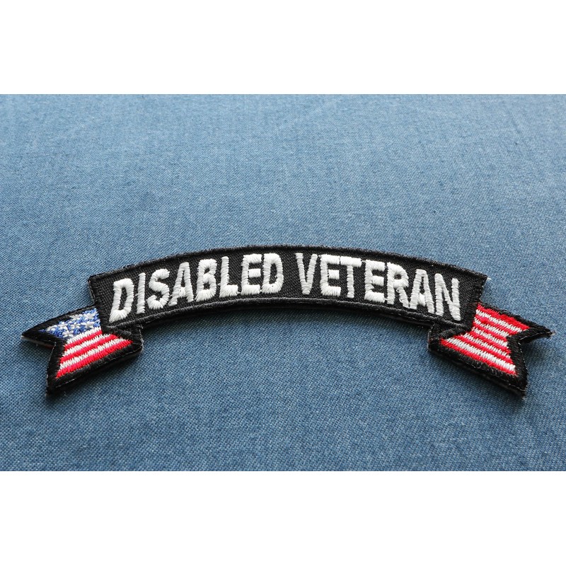 Disabled Veteran Patch With US Flags - By Ivamis Trading