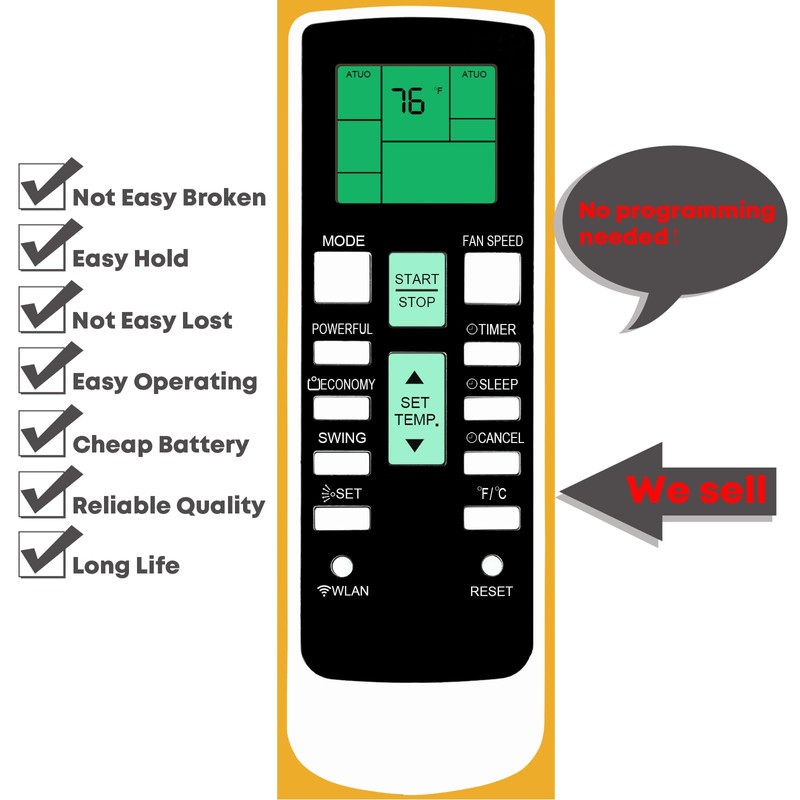 XINJISHIMIN Replacement for Fujitsu Air Conditioner Remote Control AR-RPB1U 9334141007