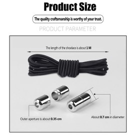 YAVO-EU Elastic shoelaces, flat, (4 pairs, 4 colours), flexible shoe strap, quick lacing system for unique comfort and strong hold, Round Metal Buckle 4pairs