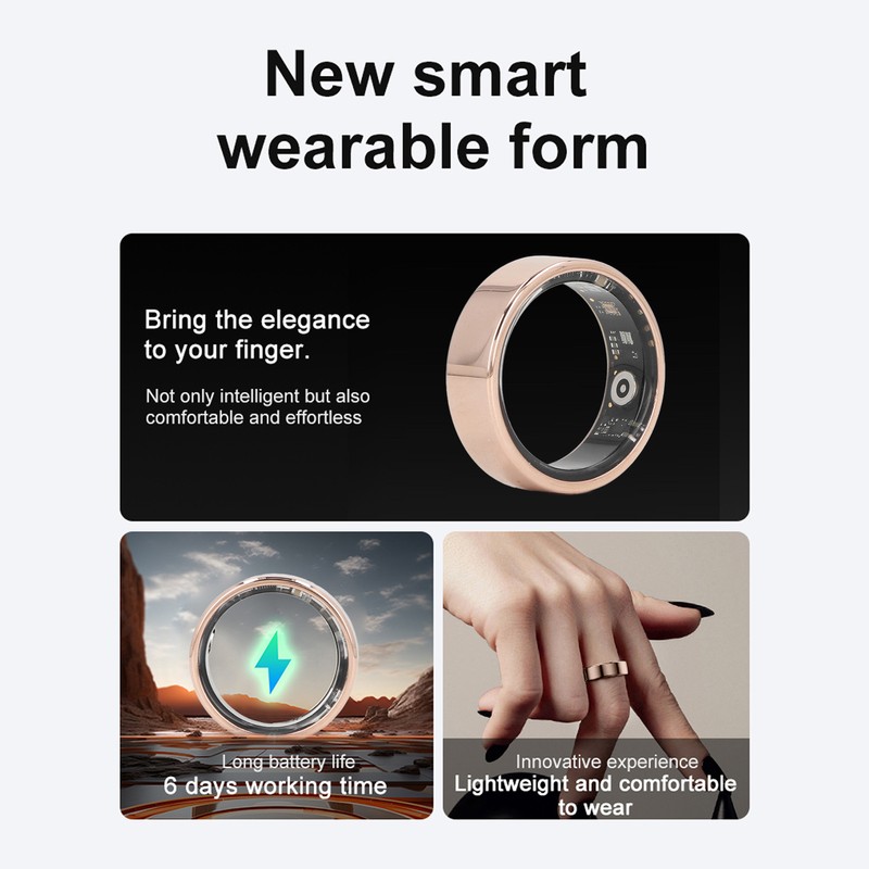 R02 Smart Ring IP68 Waterproof Fitness Tracker Smart Ring Pedometer