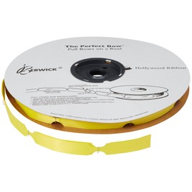 Berwick Offray The Perfect Bow Pull Ribbon, 4" Finished Size with 18 Loops, Daffodil Yellow, 50 Piece