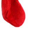 Red and White Velvety Plush Christmas Stocking - 8.5 in