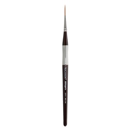KINGART Premium Precision 2370-1 MID-LENGTH LINER Series Artist Brush, Synthetic Amber Taklon, Short Ergonomic Comfort Handle, for Acrylic, Oil and Watercolor Paint, Size 1