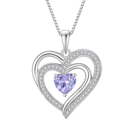 Inpasne Love Heart Necklace for women 925 Sterling Silver Alexandrite Necklace June Birthstone Jewelry Gift for Women Her Mom Wife Girlfriend Daughter Sister