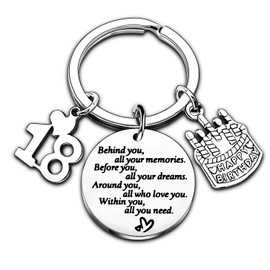 18th Birthday Keyring Birthday Gifts Key Ring Gifts For Women Girls Gifts Inspirational Keychain Gifts For Mum Daughter Sister Christmas Gifts (18th)