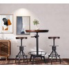 Industrial Bar Table-33.5-39.4 Inch Tall-Adjustable Bar Height Pub Table-23.7 Inch