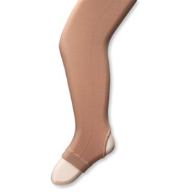 Capezio girls Hold and Stretch Stirrup athletic dance tights, Light Suntan, 12 14 US