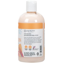 Ginger Lily Farms Botanicals Soothing Butter Lotion for Dry Skin, Coco Mango, 100% Vegan & Cruelty-Free, Coconut Mango Scent, 12 Fl Oz