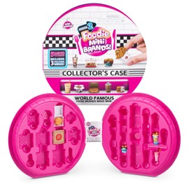 Foodie Mini Brands Series 2 Collector's Case by Zuru - Kids Toy, Includes Real Miniature Fast Food Brands Collectibles, 5 Mystery Minis/3 Exclusive Minis and Collector's Case for Display and Storage