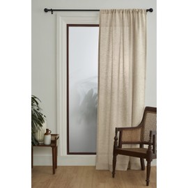 Solino Home 100% Pure Linen Curtain 84 Inches Long – Champagne Beige 52 x 84 Inch Light Filtering Rod Pocket Curtain – European Flax Window Curtain Panel for Bedroom, Living Room