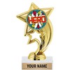 6" Gold Hero Trophies, Custom Star Rocket Hero Trophy Award
