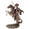 Roman Army Officer Centurion with Galea Helmet and Spear on Horseback 10 3/8" Bronze Resin Statue