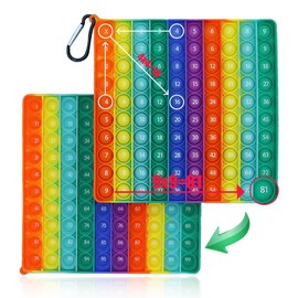 Plstod Pop It Fidget Toys 2 in 1, Multiplication and Numeration Pop It, Popit , 20 x 20 cm Popit Fidget Toy, Fidget Toys Anti Stress, Arcencial Educational Poppers for Children