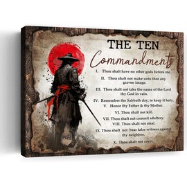 Motivational Japanese Samurai Wall Art Samurai Red Moon Canvas Wall Decor Inspirational Quotes I Choose Pictures Print Paintings Framed Artwork Home Decor For Office Living Room Gym 20x24 Inch