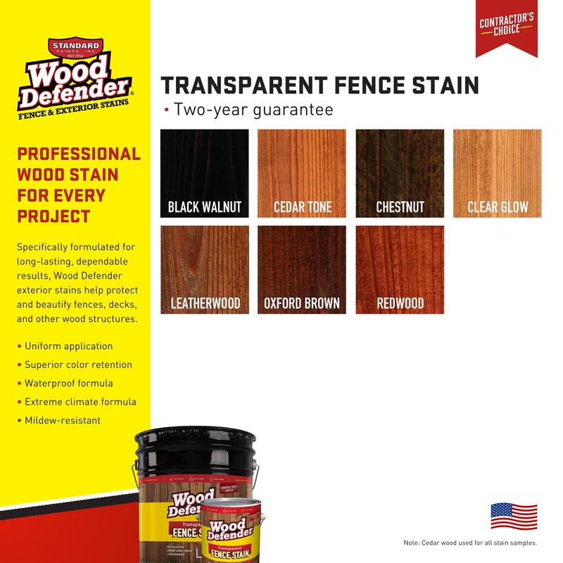 Wood Defender Transparent Fence Stain Redwood Gallon