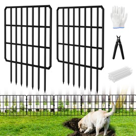 28 Panels No Dig Fence, Animal Barrier Fencing, 13in(H) x 14ft(L) Rustproof Metal Wire Garden Fence Border for Dog Rabbit Defense, Outdoor Yard Patio Landscaping