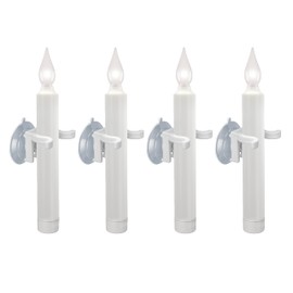 612 Vermont LED Battery Operated Suction Cup Window Candles with Timer, Bright Hot Spot, VT-1506SC-4 (Pack of 4)