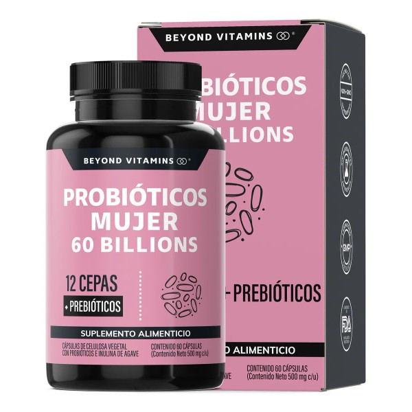 Probiticos Mujer 60 Billion Prebiticos (prebiotic) Inulina de Agave 12